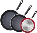 3-Piece Cook N Home Nonstick Saute Fry Pan Skillet Set, 8, 9.5, and 11-Inch Kit