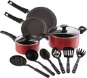 BELLA Cookware Set, 12 Piece Pots and Pans with Utensils, Nonstick Scratch Resis