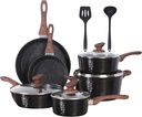 Kitchen Academy Pots and Pans Set Non Stick - 12 Pcs Induction Cooking Pans Set,