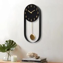 Emaxhome Stylish Minimalist Pendulum Black Wall Clock 8 Inch Modern Decorative T
