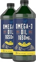 Carlyle Omega 3 Fish Oil | 1650Mg | 32 Fl Oz (2 X 16Oz Bottles) | Lemon Flavor |