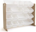 Humble Crew Extra-Large Toy Organizer, 16 Storage Bins, Universal, Natural/White