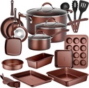 Nutrichef 20 Piece Professional Home Kitchen Cookware and Bakeware, Pots and Pan