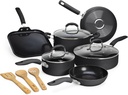 12 Pc Goodful Premium Nonstick Pots and Pans Set, Diamond Reinforced Non-Stick C