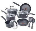 T-Fal Ultimate Hard Anodized Titanium Nonstick Cookware, 12 Piece Set, Grey