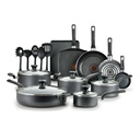 T-Fal Easy Care, 20 Piece Non-Stick Pots and Pans Cookware Set, Grey