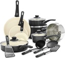 Greenlife Soft Grip Healthy Ceramic Nonstick 16 Piece Kitchen Cookware Pots And
