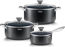 Induction Cookware Set 6-Piece, Pots and Pans Set with Non-Stick Ceramic Coating