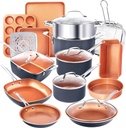 Gotham Steel 20 Pc Pots and Pans Set, Bakeware Set, Ceramic Cookware Set for Kit