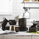 Stone Lain Gold Splash China Dinnerware Set 32 Piece Black Gold Service for 8