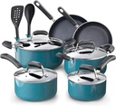 12-Piece Cook N Home Pots and Pans Nonstick Cookware Set , Kitchen Cooking Set