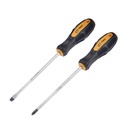 Uxcell #2 Phillips / 7Mm Slotted 6" S2 Steel round Shaft Magnetic Screwdriver Set Non-Slip Black+Yellow Handle
