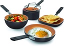 Gotham Steel Mini Stackmaster 5 Piece Cookware Set – Nonstick Personal Sized Fry