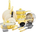 Greenlife Soft Grip Healthy Ceramic Nonstick 16 Piece Kitchen Cookware Pots And