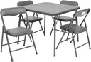 Flash Furniture Mindy Kids Gray Folding Table and Chair Set, 5 Piece Set,Grey