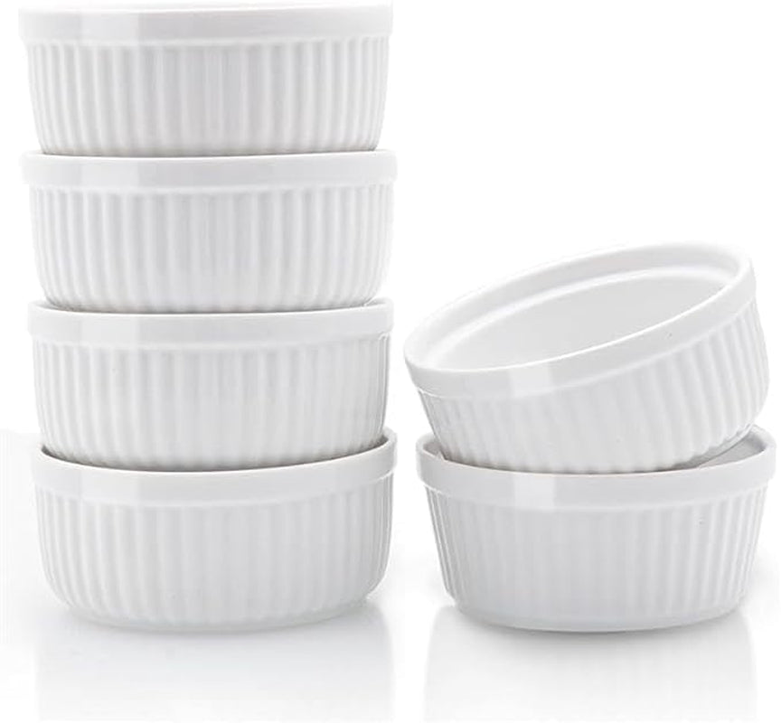 Nuwave Ramekins 8 Oz Ceramic for Baking Souffles & More