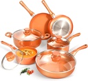Pots and Pans Set, Cookware Copper Pan Set, Nonstick Ceramic Coating, Saute Pan,