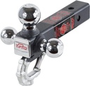 2 Inch Trailer Tri Ball Hitch Mount with Beast Hook Chrome Fits for Receiver To