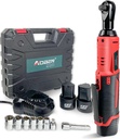AOBEN Cordless Electric Ratchet Wrench Set, 3/8" 12V Power Ratchet Tool Kit With