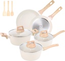Granite Pots and Pans Set Ultra Nonstick, 11 Piece Die-Cast Cookware Sets with F