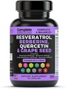 6500Mg Resveratrol Supplement with Quercetin 4500Mg 60 Count