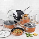 Gotham Steel Stackmaster Pots & Pans Set – Stackable 10 Piece Cookware Set Saves