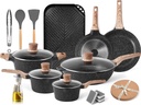 20 Piece Pots and Pans Set - Caannasweis Kitchen Nonstick Cookware Sets Granite