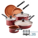 Farberware 14 Piece Easy Clean Pro Ceramic Nonstick Pots and Pans Set, Black
