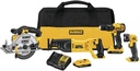 DEWALT 20V MAX Power Tool Combo Kit, 4-Tool Cordless Power Tool Set with 2 Batte