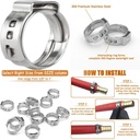 BEIHWLUO Essential Plumbing Supplies - High-Quality 1/2 Inch PEX Cinch Clamps: 50Pcs of Durable 304 Stainless Steel Cinch Crimp Rings for Secure Tubing Pipe Fitting Connections