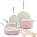 Greenlife Artisan Healthy Ceramic Nonstick, 12 Piece Cookware Pots and Pans Set,