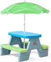 Step2 Sun & Shade Kids Picnic Table with Umbrella, Durable Indoor/Outdoor Toys,