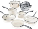 Gotham Steel 12 Pc Ceramic Pots and Pans Set Non Stick, Kitchen Cookware Sets, P