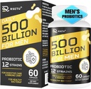 Probiotics for Men, 500 Billion CFU 12 Strains Mens Probiotic with Turmeric Cran