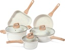 ESLITE LIFE Nonstick Cookware Sets, 8 Pcs Ceramic Coating Pots and Pans Set Kitc