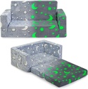 Toddler Couch, Toddler Chair Folding, Kids Couch 2 in 1, Kids Sofa for Playroom-