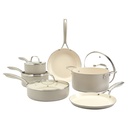 Denmark 10-Piece Monaco Non-Stick Stainless Steel Cookware Set Grey