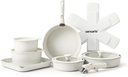 SENSARTE 17 Piece Pots and Pans Set, Nonstick Detachable Handle Cookware, Induct