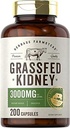 Carlyle Grass Fed Beef Kidney Supplement | 200 Capsules | 3000Mg | Pasture Raise