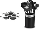 Cuisinart 11-Piece Set Advantage Nonstick Cookware, Black & CTG-00-CCR7 Curve Cr