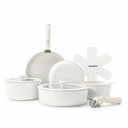 Sensarte Nonstick Pots and Pans Set with Detachable Handle, 8Pcs Cooking Pots An
