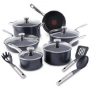 T-Fal Expert Pro Platinum Non-Stick Cookware Set, 14-Piece, Black