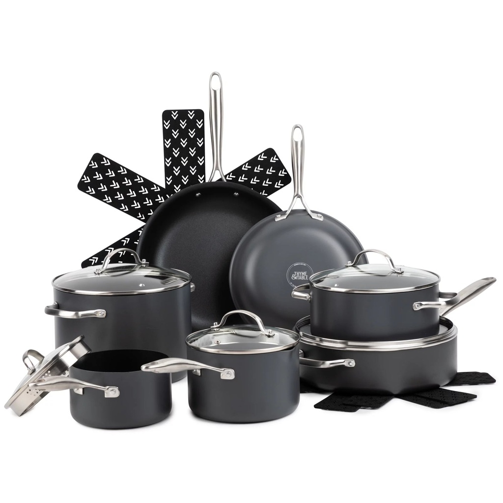 Thyme & Table Non-Stick Cookware Set - 15-Piece Collection