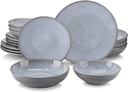 Vancasso Karst 16 Pieces Dinnerware Set, round Dish Set, Plates and Bowls Set, G