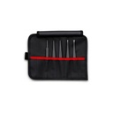 KNIPEX Tools 92 00 05 ESD 5 Pc Plastic Tweezer Set in a Tool Roll-Esd, Silver