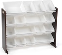 Humble Crew Extra-Large Toy Organizer, 16 Storage Bins, Espresso/White