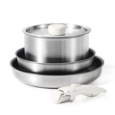 CAROTE 5Pcs Stainless Steel Pots and Pans Set with Removable Handle, Cookware Se