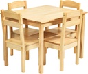 Costzon Kids Table and Chair Set, 5 Piece Wood Activity Table & Chairs for Child