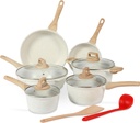 ESLITE LIFE Nonstick Cookware Sets, 12 Pcs Ceramic Coating Pots and Pans Set Kit