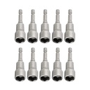 Unique Bargains 10 X Chrome Vanadium 13Mm Magnetic Power Hex Nut Setters Driver Bits
